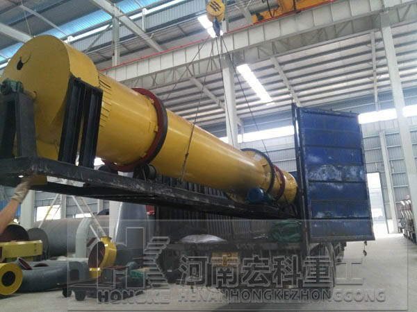 河南商丘的客戶，您采購的Ф1200×8m雞糞烘干機(jī)已發(fā)出